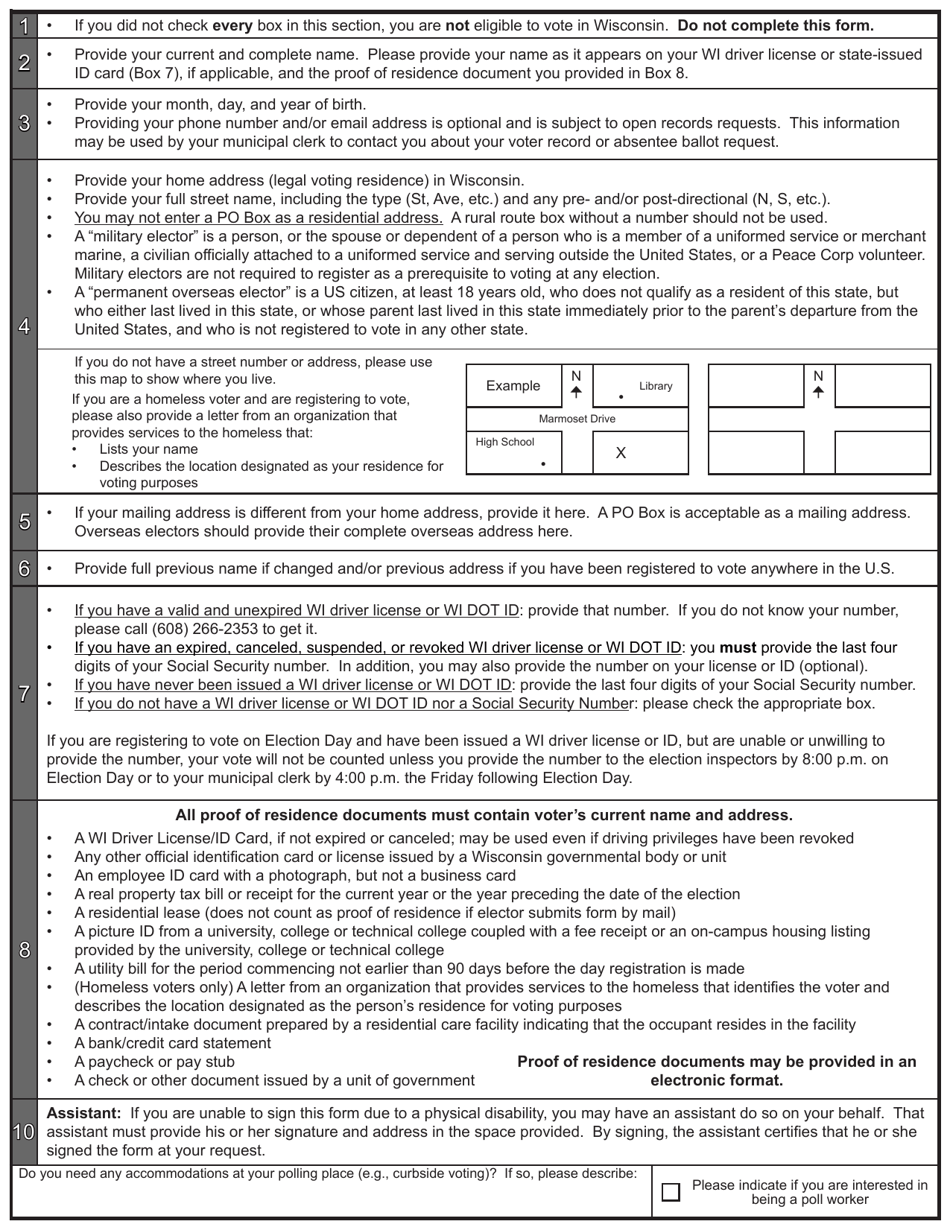 Form EL-131 Download Fillable PDF or Fill Online Wisconsin Voter ...