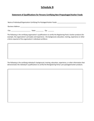 Manufacturer/Producer of Non-prepackaged Kosher Food Registration Form - New York, Page 3