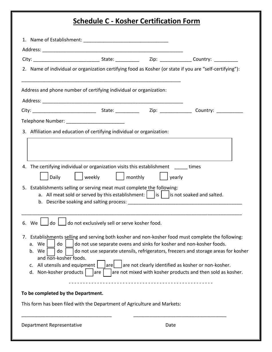 Manufacturer / Producer of Non-prepackaged Kosher Food Registration Form - New York, Page 4