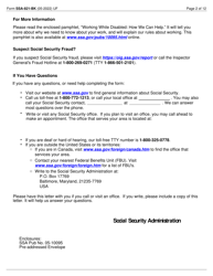 Form SSA-821-BK Work Activity Report - Employee, Page 2