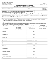 Form SSA-821-BK Work Activity Report - Employee, Page 3