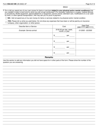 Form SSA-821-BK Work Activity Report - Employee, Page 8