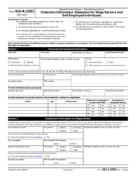 Document preview: IRS Form 433-A (OIC) Collection Information Statement for Wage Earners and Self-employed Individuals