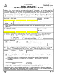 Form DS-3077 Request for Entry Into Children&#039;s Passport Issuance Alert Program