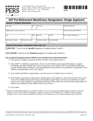 Form 459-469 Iap Pre-retirement Designation of Beneficiary Packet - Oregon, Page 7