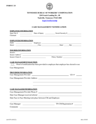 Form C-33 (LB-0376) &quot;Case Management Notification&quot; - Tennessee