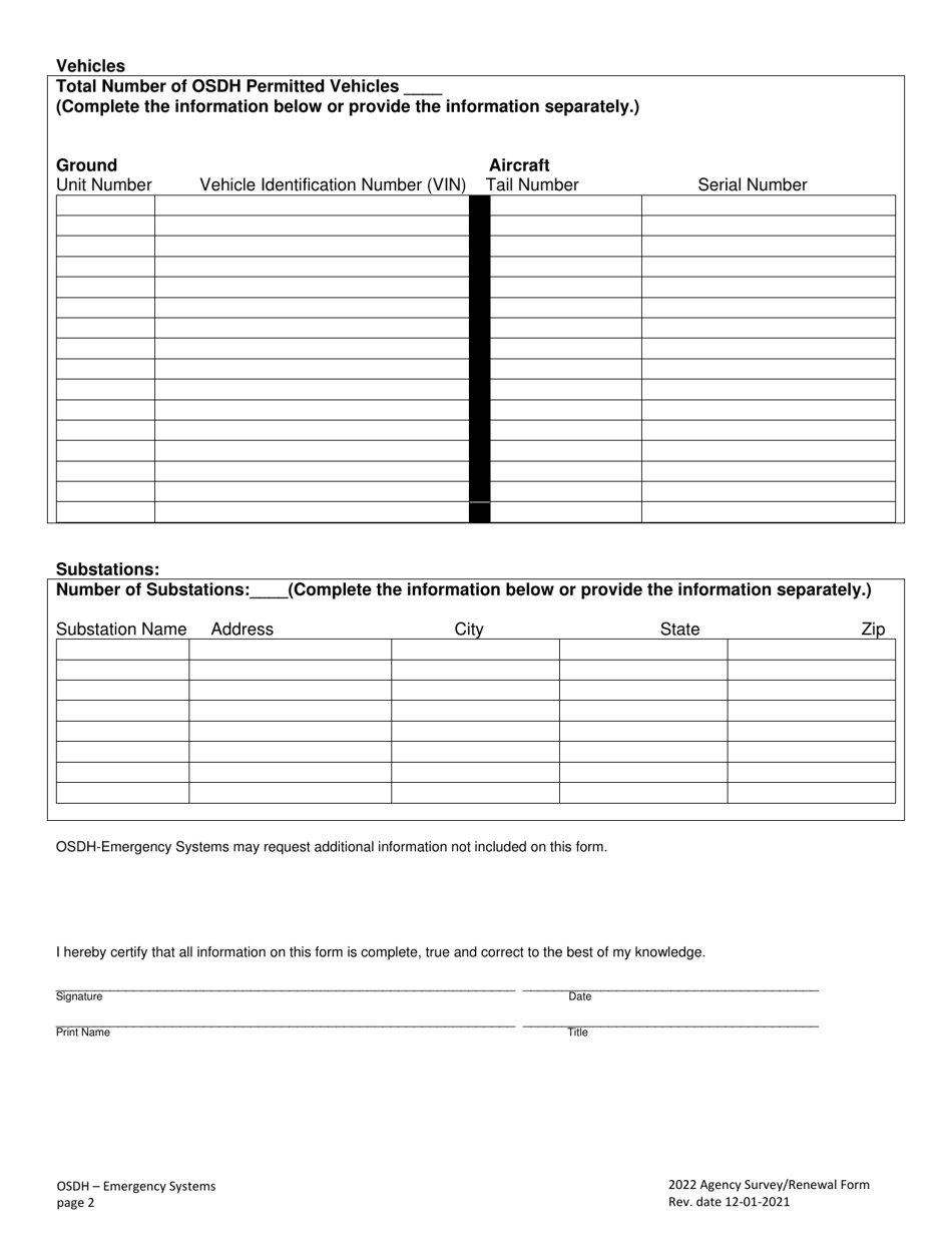 Agency Renewal / Survey Form - Oklahoma, Page 2