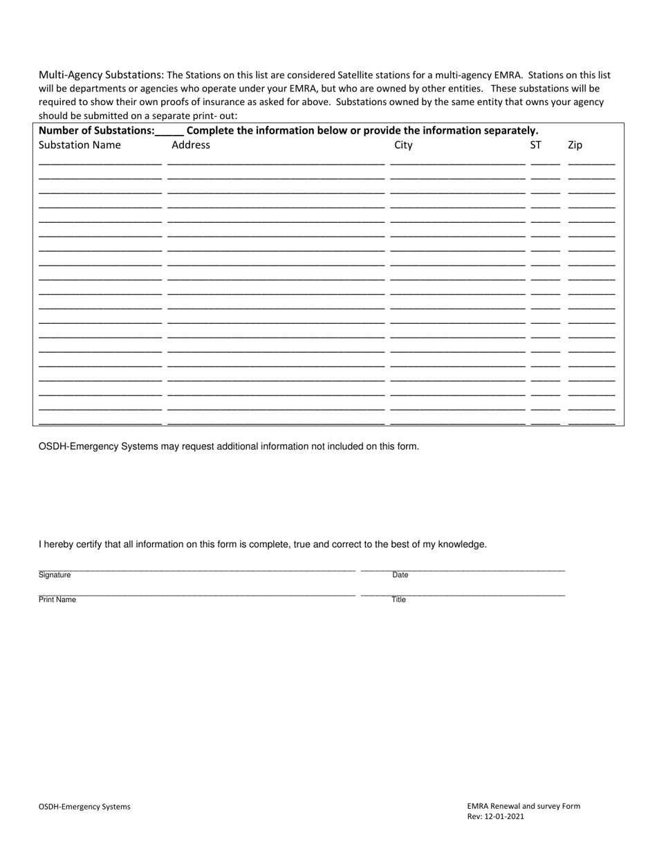 Emra Renewal / Survey Form - Oklahoma, Page 2