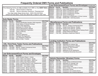 Form 735-6110 Request for DMV Forms to Be Mailed - Oregon, Page 2