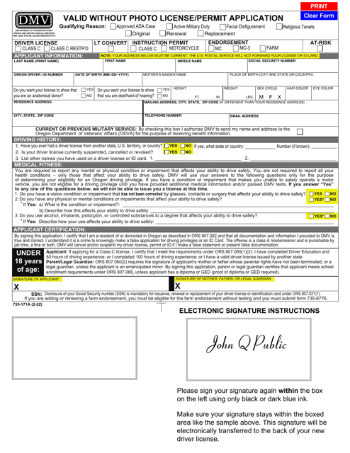 Form 735-171A  Printable Pdf