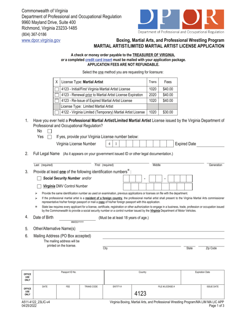 Form A511-4122_23LIC  Printable Pdf