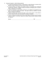 Form A511-4105LIC Trainer, Second or Cut Man License Application - Virginia, Page 3