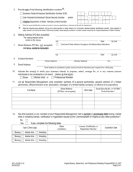 Form A511-4103LIC Manager License Application - Boxing, Martial Arts, and Professional Wrestling Program - Virginia, Page 2