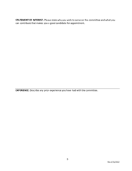 Application for Appointment to Serve on State Bar Committees - California, Page 5