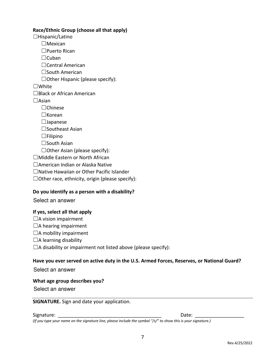 Application for Appointment to Serve on State Bar Committees - California, Page 7