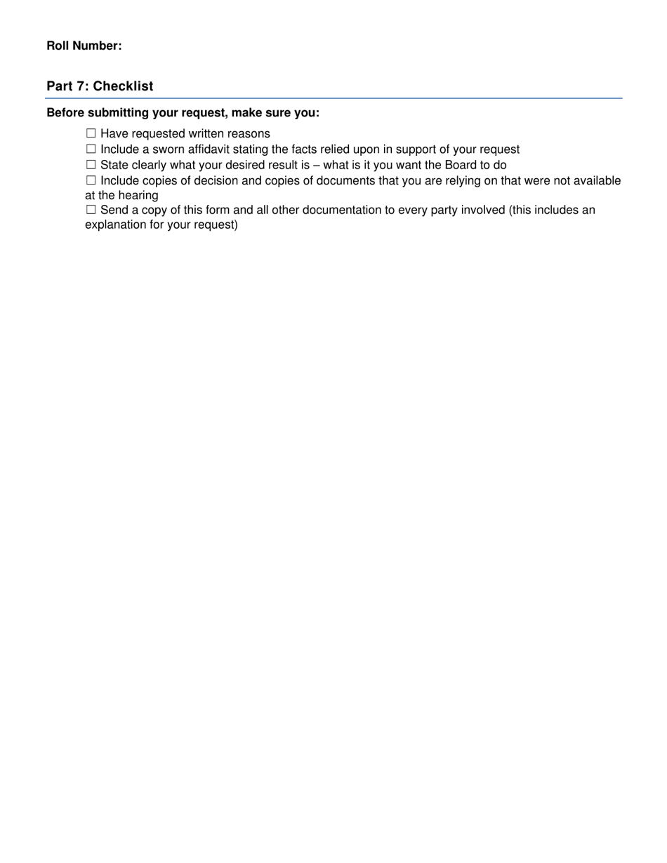 Request for Review of a Board Decision or Order - Ontario, Canada, Page 3