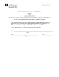 Certificate of Occupancy Permit Application - City of Bedford, Texas, Page 6