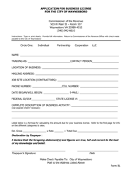 Form BL-1 Application for Business License - City of Waynesboro, Virginia, Page 2