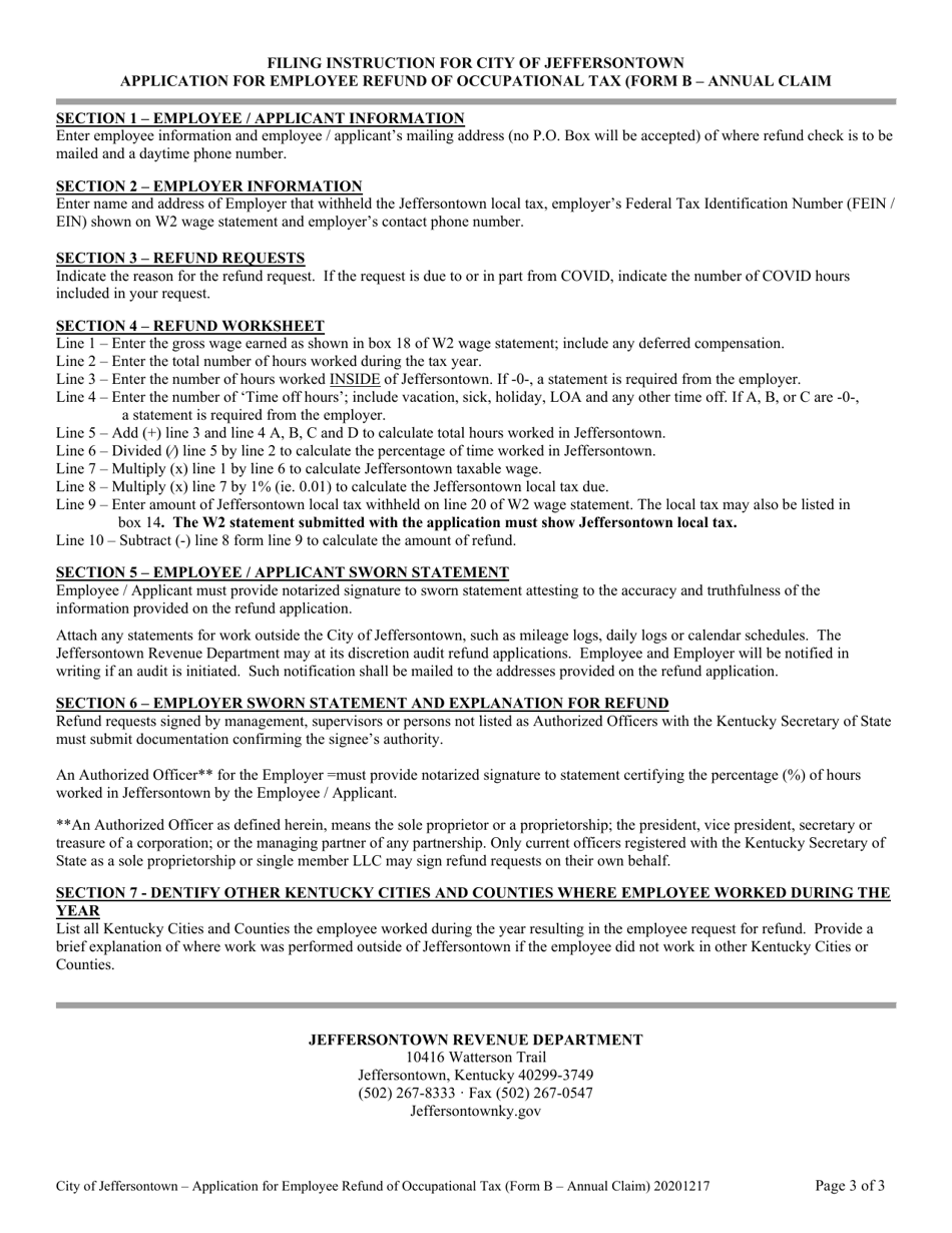 Form B Fill Out, Sign Online and Download Printable PDF, City of