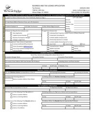 Document preview: Business and Tax License Application - City of Wheat Ridge, Colorado