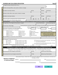 Business and Tax License Application - City of Wheat Ridge, Colorado, Page 2