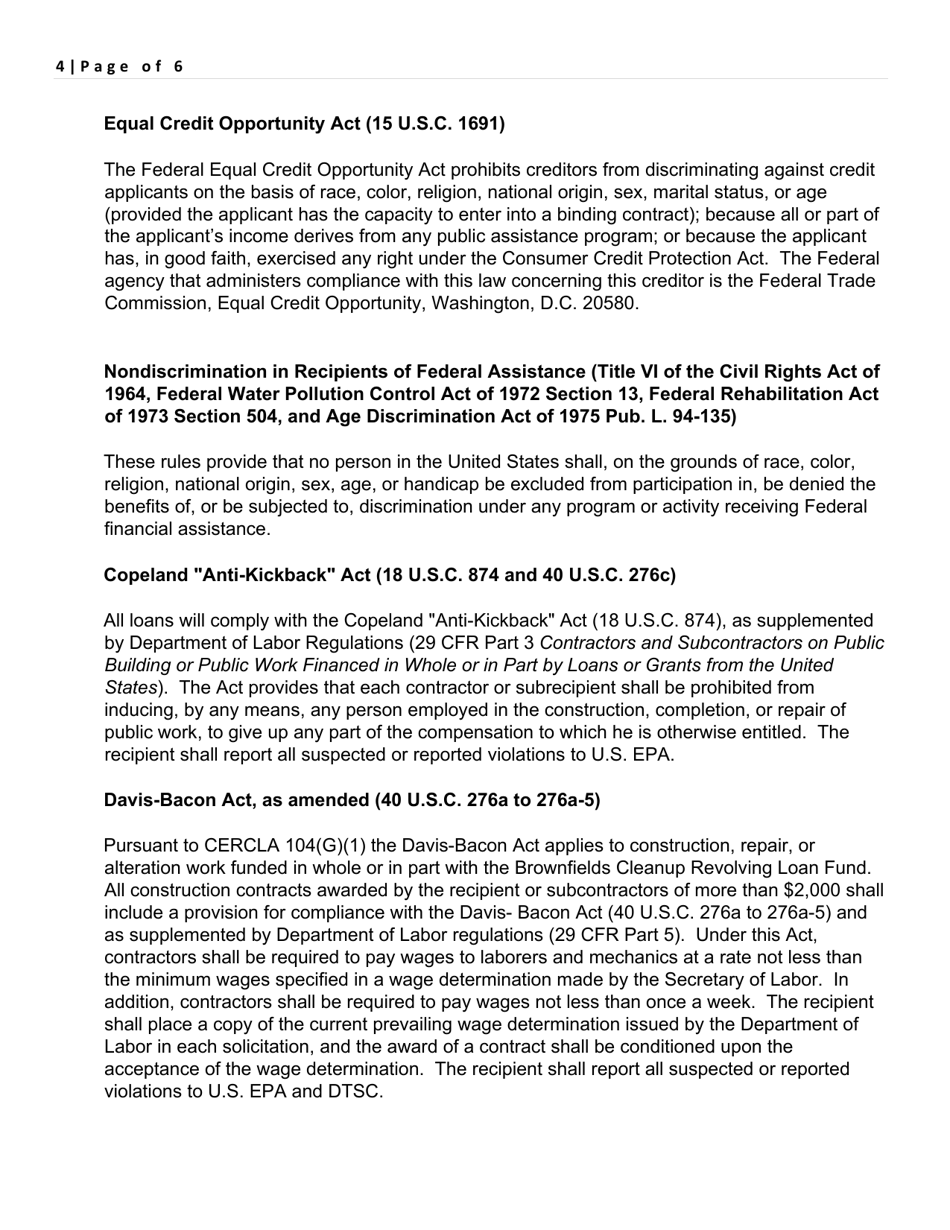 Revolving Loan Fund Applicable Laws - California, Page 4