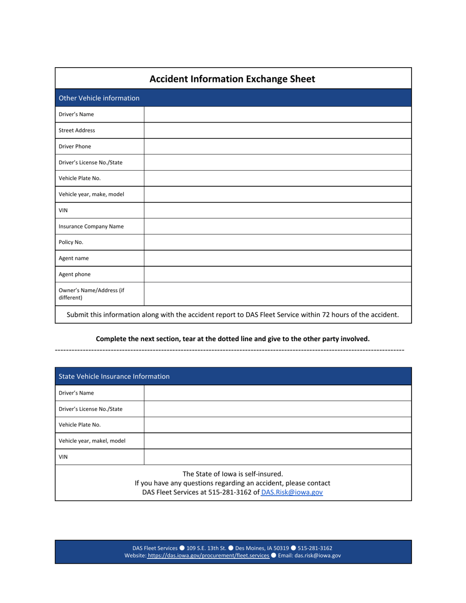 Vehicle Accident Report Form - Iowa, Page 4