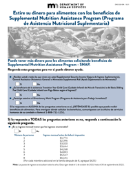 Document preview: Formulario DHS-3529-SPA Estire Su Dinero Para Alimentos Con Los Beneficios De Programa De Asistencia Nutricional Suplementaria (Snap) - Minnesota (Spanish)