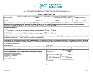 Document preview: Form MWBE/EEO5 Request for Waiver Form - New York