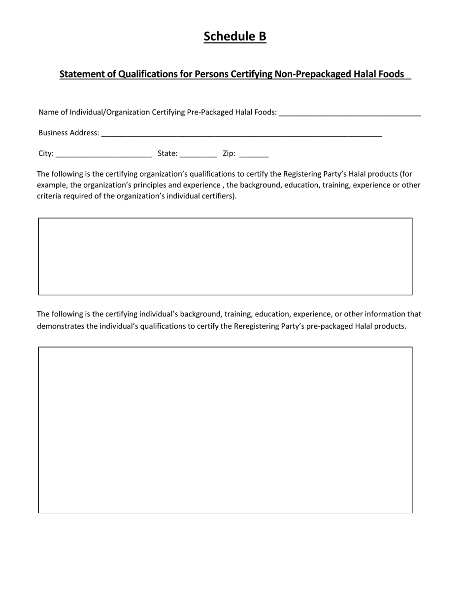 Manufacturer / Producer of Non-prepackaged Halal Food Registration Form - New York, Page 3