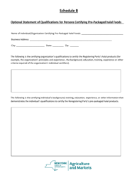 Registration Form for Manufacturer/Producer/Distributor/Packer/Repacker of Packaged Halal Food for Sale - New York, Page 3