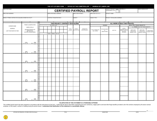 Document preview: Certified Payroll Report - New York City