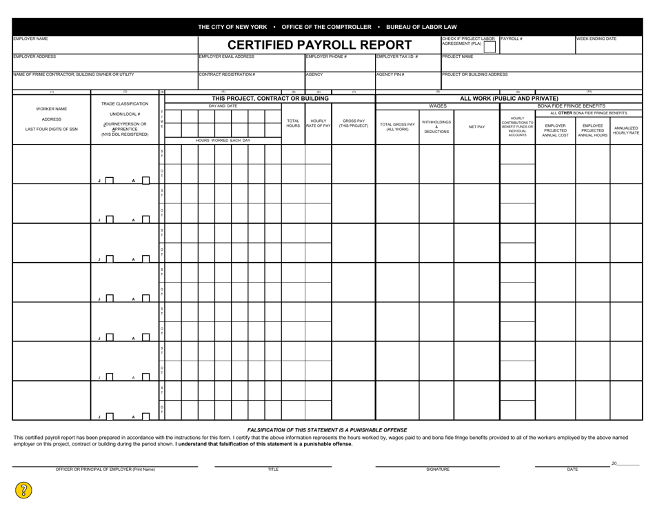 New York City Certified Payroll Report Fill Out Sign Online And new-york-city-certified-payroll-report-fill-out-sign-online-and