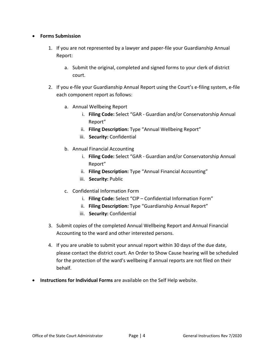 Instructions for Guardianship Annual Report - North Dakota, Page 4