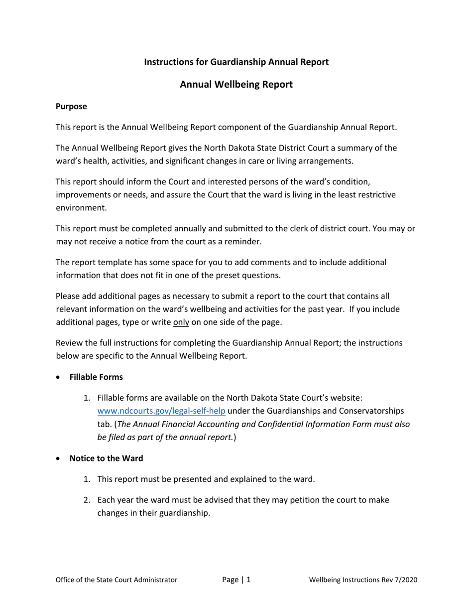 Instructions for Guardianship Annual Report - North Dakota, Page 5