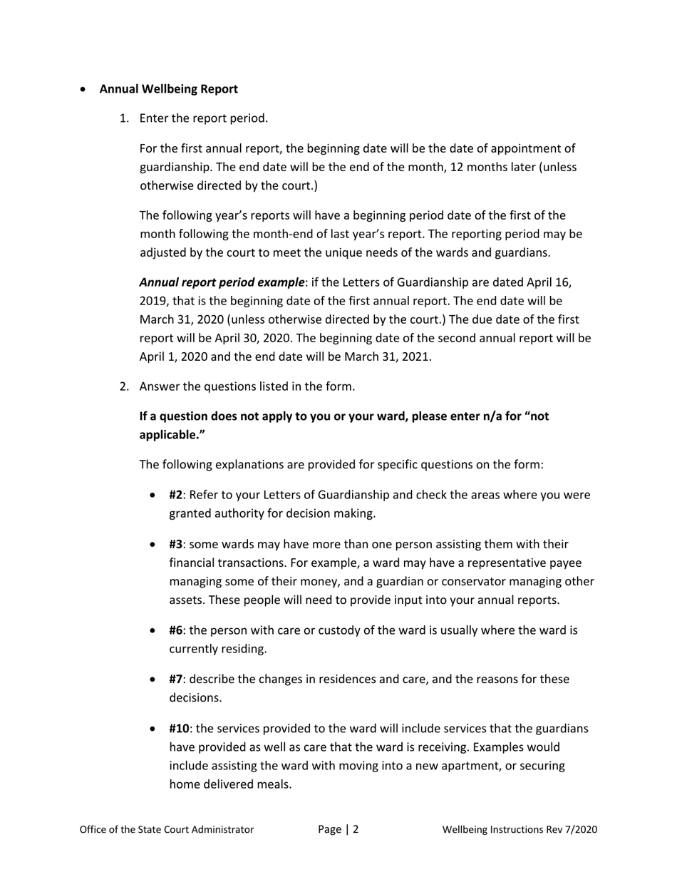 Instructions for Guardianship Annual Report - North Dakota, Page 6