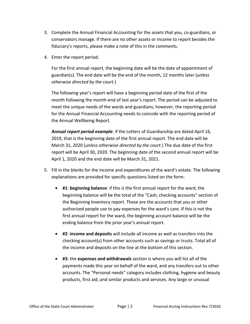 Instructions for Guardianship Annual Report - North Dakota, Page 9