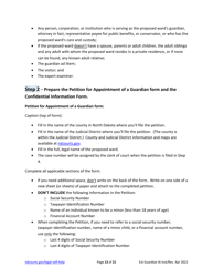 Instructions for Establishing an Adult Guardianship - North Dakota, Page 13