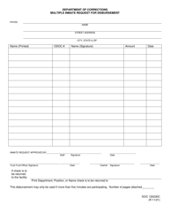 Document preview: Form OP-120230C Multiple Inmate Request for Disbursement - Oklahoma