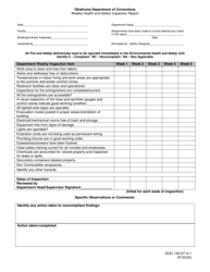 Document preview: Form OP-130107 A-1 Weekly Health and Safety Inspection Report - Oklahoma