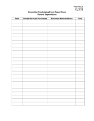 Form OP-120702 Attachment A Committee Fundraising/Event Report Form for Oklahoma Ethics Commission - Oklahoma, Page 4