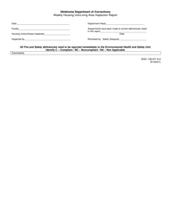 Form OP-130107 A-2 Weekly Housing Unit/Living Area Inspection Report - Oklahoma, Page 2