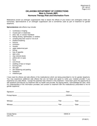 Form OP-140147 Attachment A Male to Female (Mtf) Hormone Therapy Risk and Information Form - Oklahoma, Page 2