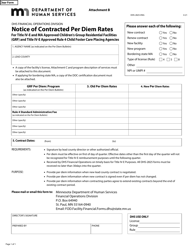 Document preview: Form DHS-2825-ENG Attachment B Notice of Contracted Per Diem Rates - Minnesota