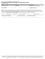 Form ODA-0002 Outdoor Advertising (Oda) Display Permit Application - California, Page 2