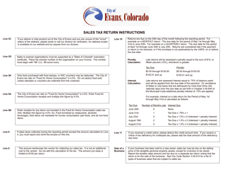 Sales and Use Tax Return - City of Evans, Colorado, Page 2