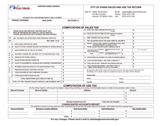 Document preview: Sales and Use Tax Return - City of Evans, Colorado