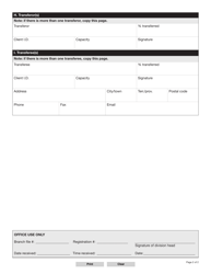 Form YG5275EQ Disposition Transfer - Yukon, Canada, Page 2