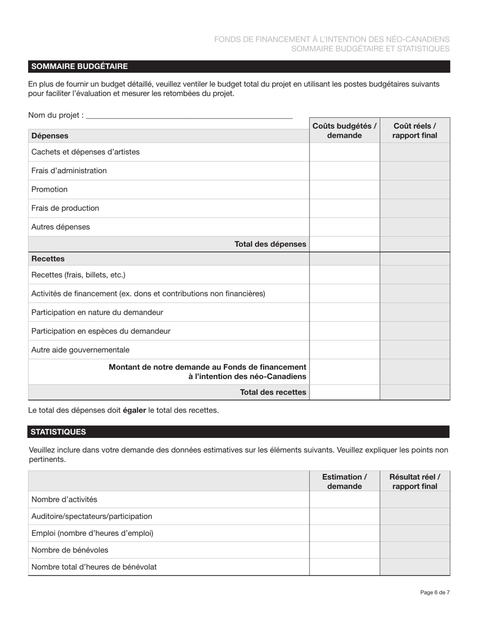 Forme YG5988TRM Formulaire De Demande - Fonds De Financement a Lintention DES Neo-Canadiens - Yukon, Canada (French), Page 6