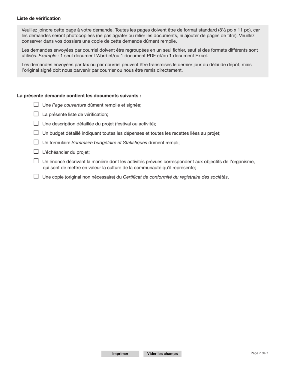 Forme YG5988TRM Formulaire De Demande - Fonds De Financement a Lintention DES Neo-Canadiens - Yukon, Canada (French), Page 7
